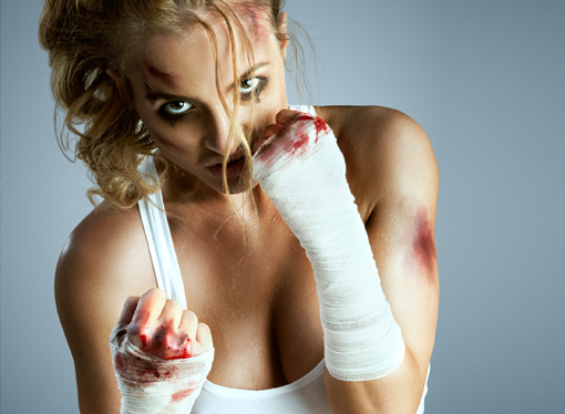 bloody female fighter