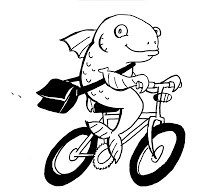 fish on a bicycle