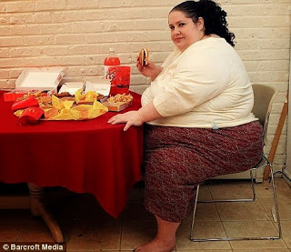 fat woman eating