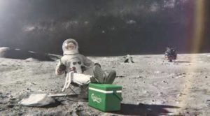 Lunar Astronaut Feet Up