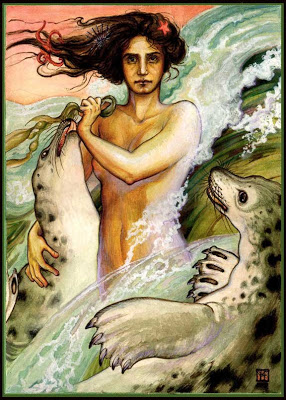 woman with seals